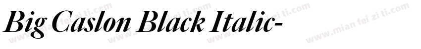 Big Caslon Black Italic字体转换